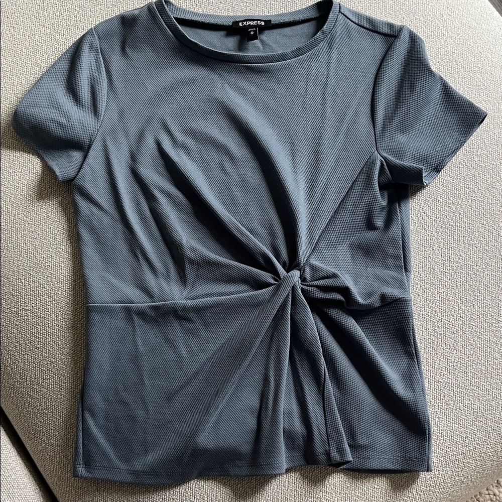 Express Women's Charcoal Twist Front Tee